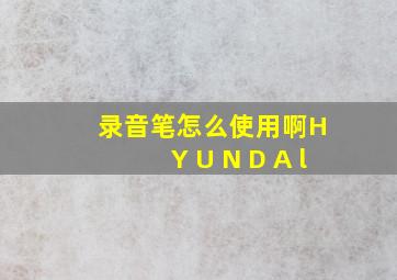 录音笔怎么使用啊H Y U N D A l